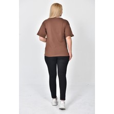 Zeren Moda Kadın Happy Baskılı  Oversize T-Shirt