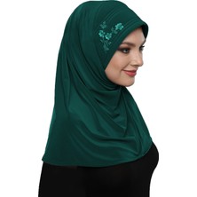 Fidan Bone Takmatik Taşlı El İşi Boncuk İşlemeli Hazır Türban Tesettür Bone Namaz Örtüsü