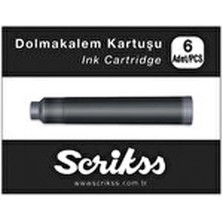 Scrikss Dolma Kalem Kartuşu 6'lı Siyah Renk  (  3  Adet  )