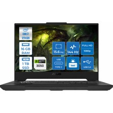 Asus TUF Gaming F15 Intel Core i7 12700H 16GB 1TB SSD RTX3050 Freedos 15.6" FHD 144Hz Taşınabilir Bilgisayar FX507ZC4-HN00804