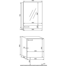 Era Çizgi 50 cm Beyaz Mdf Banyo Dolabı Takımı