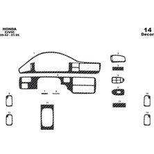 meriç cockpit design Meriç® Honda Civic Ön Torpido Kaplama Maun 14 Parça 1992-1995