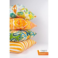 Cango Home Çift Taraflı Yeşil Soyut Dekoratif Desenli 4'lü Dijital Baskılıkırlent Kılıfı Seti 4KMBS042-CT