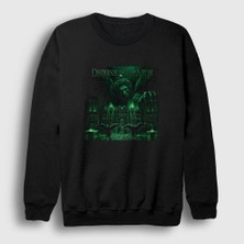 Presmono Unisex Siyah Castle Demons And Wizards Sweatshirt
