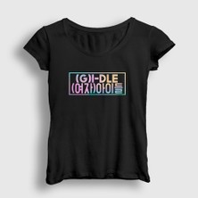 Presmono Kadın Siyah Colors K-Pop G I Dle T-Shirt