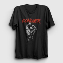 Presmono Unisex Siyah Conquer Gym Spor Chris Bumstead T-Shirt