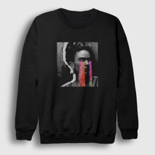 Presmono Unisex Siyah Cry Frida Kahlo Sweatshirt