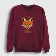 Presmono Unisex Bordo For Fox Sake Tilki Sweatshirt