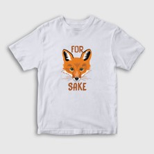 Presmono Unisex Çocuk Beyaz For Fox Sake Tilki T-Shirt