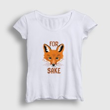 Presmono Kadın Beyaz For Fox Sake Tilki T-Shirt
