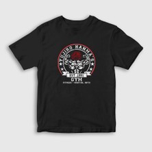 Presmono Unisex Çocuk Siyah Gym Yujiro Hanma Anime Baki T-Shirt