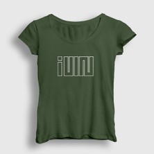 Presmono Kadın Haki Logo K-Pop G I Dle T-Shirt