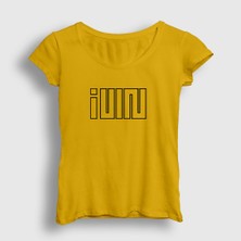 Presmono Kadın Sarı Logo K-Pop G I Dle T-Shirt