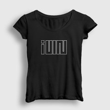Presmono Kadın Siyah Logo K-Pop G I Dle T-Shirt