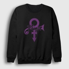 Presmono Unisex Siyah Logo Prince Sweatshirt