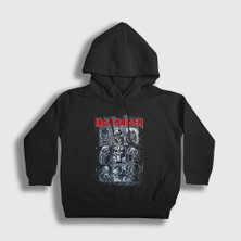 Presmono Unisex Çocuk Siyah Mummy V2 Iron Maiden Kapüşonlu Sweatshirt