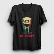 Presmono Unisex Siyah Poster Hacker Mr Robot T-Shirt