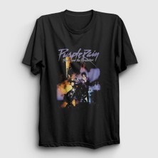 Presmono Unisex Siyah Purple Rain Prince T-Shirt