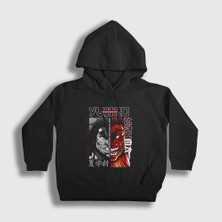Presmono Unisex Çocuk Siyah Strongest Yujiro Hanma Anime Baki Kapüşonlu Sweatshirt