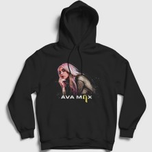 Presmono Unisex Siyah Torn Ava Max Kapüşonlu Sweatshirt