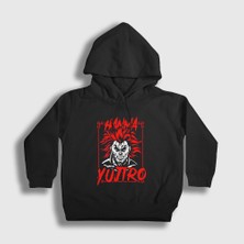 Presmono Unisex Çocuk Siyah Yujiro Hanma Anime Baki Kapüşonlu Sweatshirt