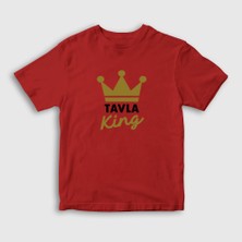 Presmono Unisex Çocuk Kırmızı Backgammon King Tavla Kralı Oyun V2 T-Shirt