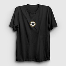 Presmono Unisex Siyah Logo Soccer Ball Futbol Topu T-Shirt