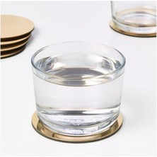 Hellove Gold Pleksi Bardak Altlığı 6 Lı Set Pirinç Renk Bardak Altı