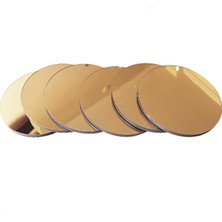 Hellove Gold Pleksi Bardak Altlığı 6 Lı Set Pirinç Renk Bardak Altı