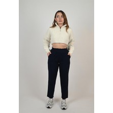 Lemajh Fermuarlı Crop Sweatshirt