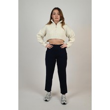 Lemajh Fermuarlı Crop Sweatshirt