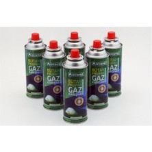 Kamp Ocağı Gaz Kartuşu Bütan Yedek - Valfli - Siboplu - 227 Gr. -6 Lı Set