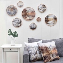 Montisu,  Çivisiz Montaj , Anneler Günü, 8 Parça Tablo, Duvar Süsü, Hediyelik Eşya, Salon Tablosu, Yağlı Boya Tablosu, Modern Sanat, Göl Manzaralı Tablo