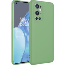 Caseart One Plus 9 Pro ile Uyumlu Kapak Kamera Korumalı Içi Kadife Lansman Silikon Kılıf - Açık Yeşil