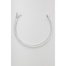 So CHIC... Zirkon Taşlı 18 Ayar Beyaz Altın Kaplama Gümüş Su Yolu Bileklik