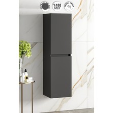 Özceden Banyo Boy Dolabı 130 cm 4 Bölmeli Çift Kapaklı Komple Renkli Mdf