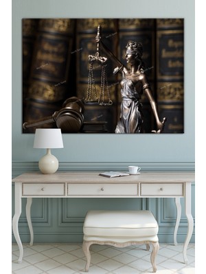 Morfil Sanat Atölyesi Avukatlara Özel Hukuk Adalet Temalı Makam Kanvas Tablo