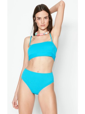 C&city Straplez Jakarlı Bikini Takım 3211 Turkuaz