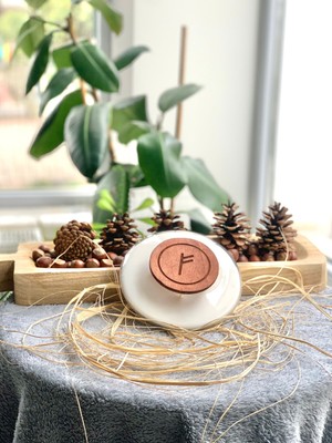 Fehu Candle Pumpkin Spice-Balkabağı,Tarçın kokulu El yapımı Elips Cam içerisinde 4 fitilli Doğal Soya Mumu