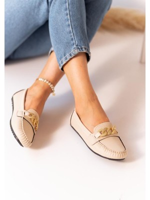 Azteka Shoes Comfy Hareket Store Kadın Renkli Zincir Tokalı Babet