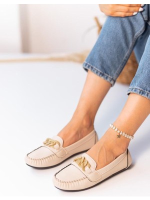 Azteka Shoes Comfy Hareket Store Kadın Renkli Zincir Tokalı Babet