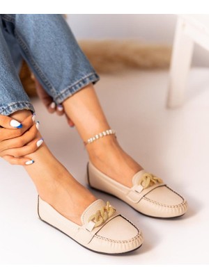 Azteka Shoes Comfy Hareket Store Kadın Renkli Zincir Tokalı Babet