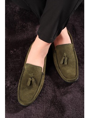 Ducavelli Fransen Hakiki Deri Erkek Günlük Ayakkabı, Loafer Ayakkabı, Hafif Ayakkabı, Püsküllü Loafer, Süet Ayakkabı