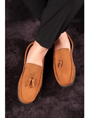 Ducavelli Fransen Hakiki Deri Erkek Günlük Ayakkabı, Loafer Ayakkabı, Hafif Ayakkabı, Püsküllü Loafer, Süet Ayakkabı