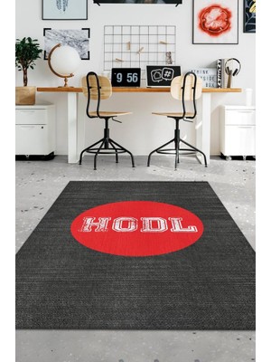 Homshtag Hodl Dokuma Tabanlı Yıkanabilir Trader Halısı