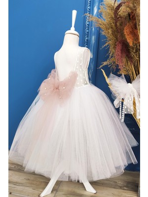 Shecco Babba Fiyonklu Tütü Doğum Günü Elbisesi ve Bandana Takım, Çocuk Abiye Elbise