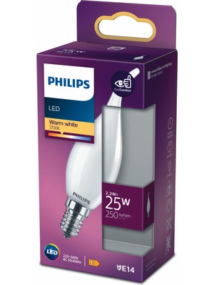 PHILIPS FILAMENT 25W E14 İNCE DUYLU MUM AMPUL SARI IŞIK