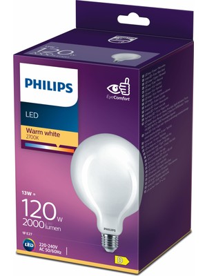 PHILIPS FILAMENT 120W GLOBE AMPUL G120 SARI IŞIK 2700K