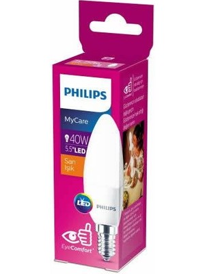 PHILIPS LED 40W MUM AMPUL SARI IŞIK E14 İNCE DUYLU