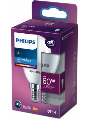 PHILIPS LED AMPUL 60W E14 İNCE DUYLU BEYAZ IŞIK